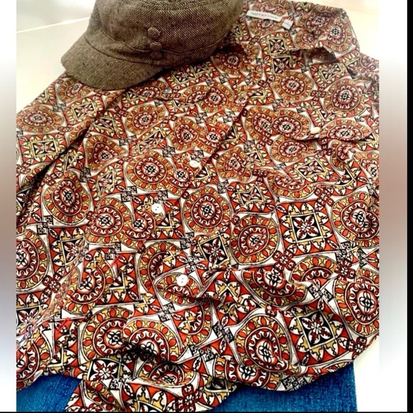 Notations Fall Color Geometric Blouse - Picture 6 of 11